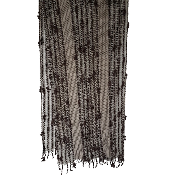 Italian Woven Textured Shawl Scarf Neutral Colors - Picture 3 of 7